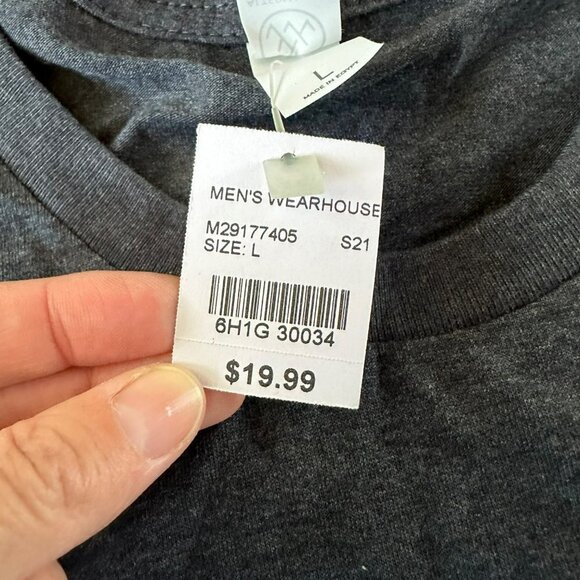 Men's Warehouse gray and black heathered tshirt men's Large - Picture 5 of 7